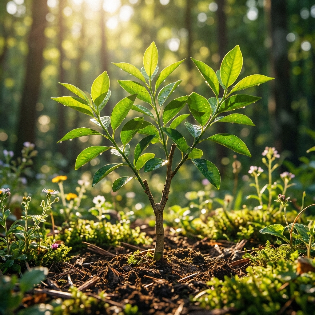 Muda de mexerica crescendo