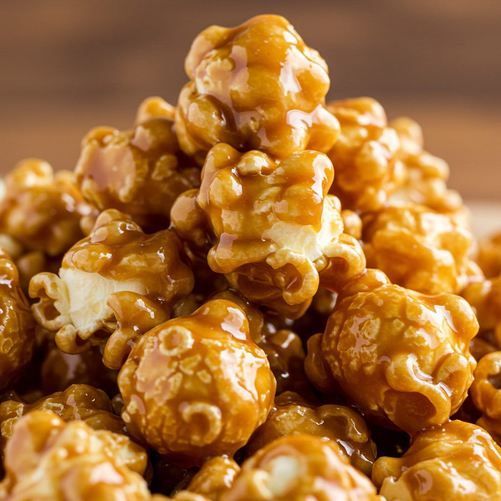 Pipoca doce coberta com caramelo